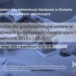 Spotkanie informacyjne – zmiany w ustawach podatkowych